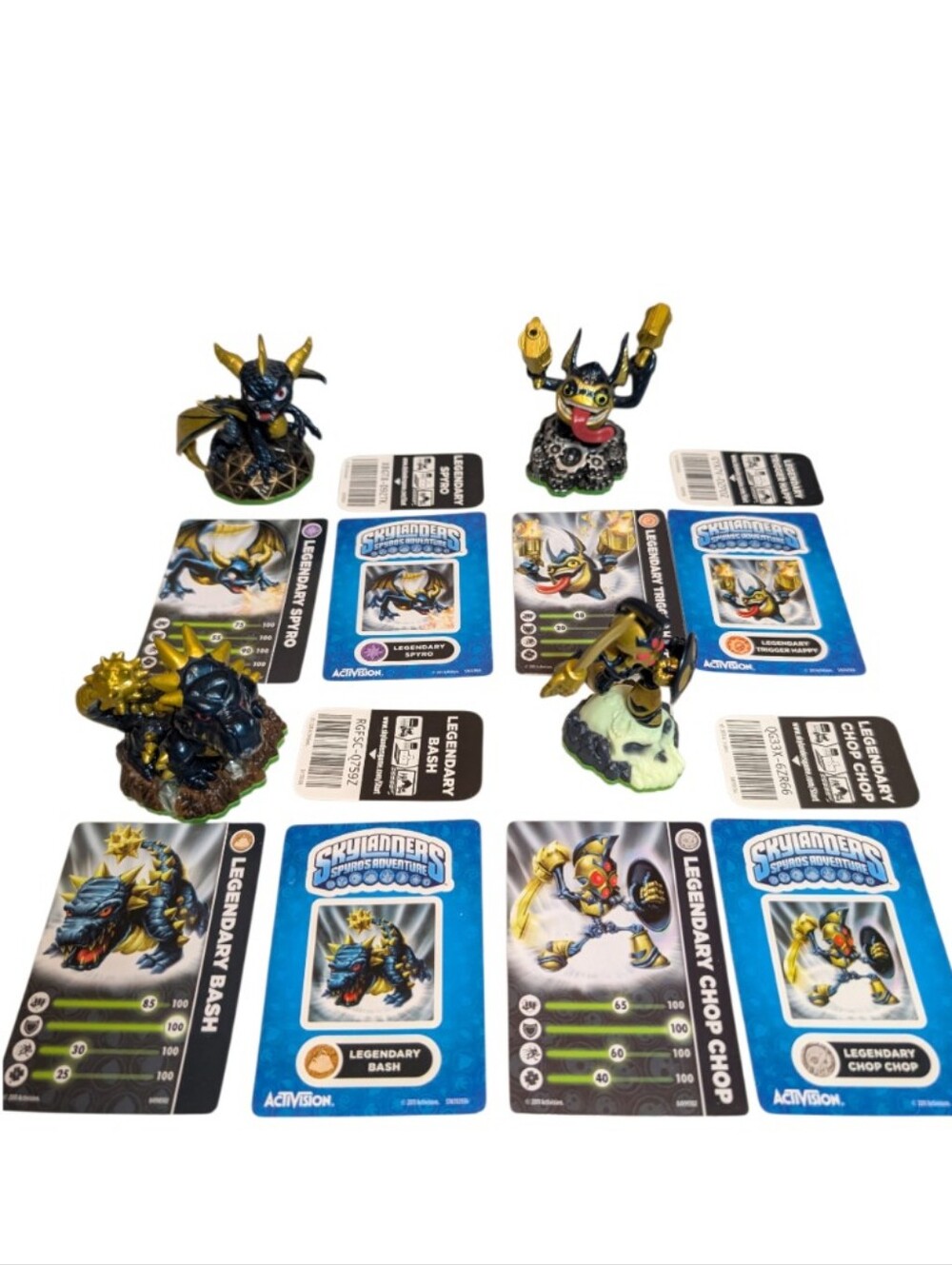 Skylanders Spyro's Adventure Legendary Bash Spyro Trigger Chop Figures & Cards